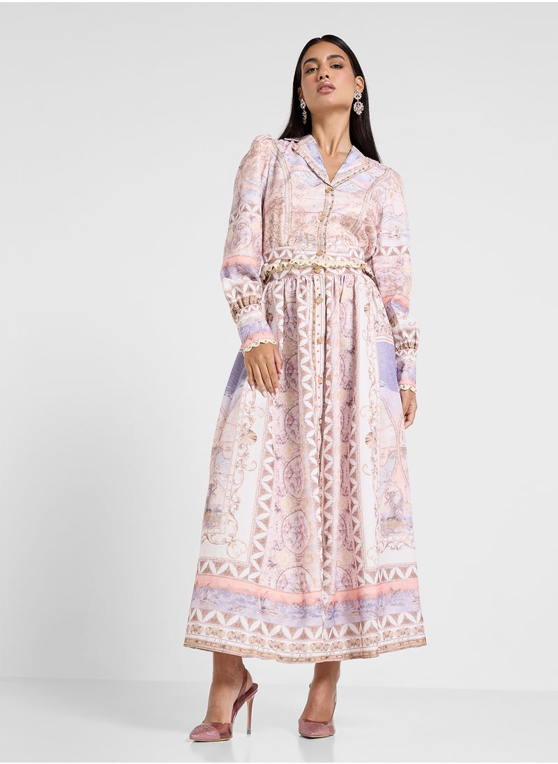 Khizana Floral Printed Top & Skirt Set  - Image 1