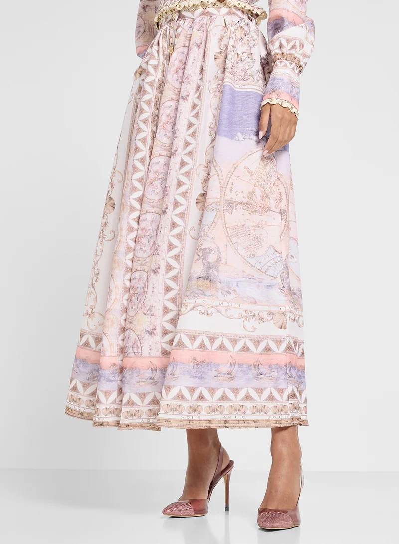 Khizana Floral Printed Top & Skirt Set