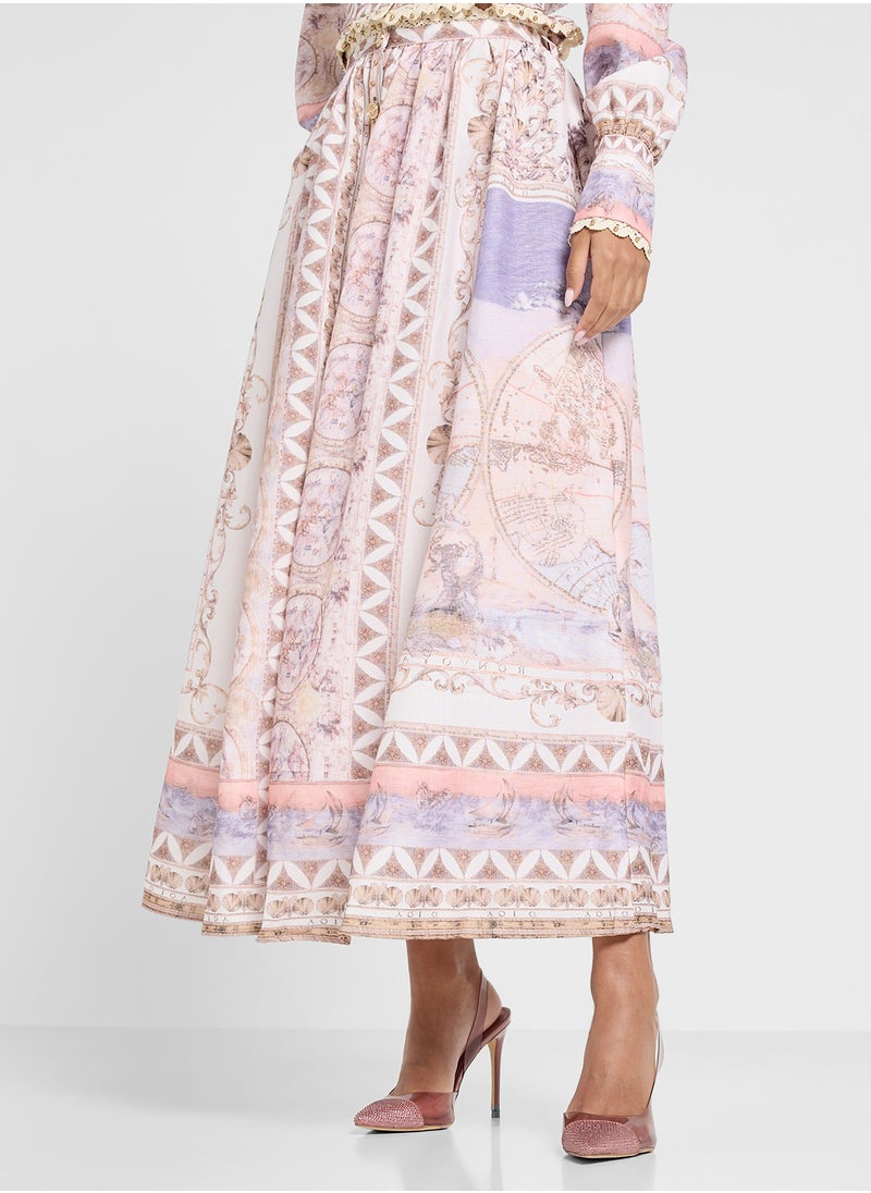 Khizana Floral Printed Top & Skirt Set  - Image 4