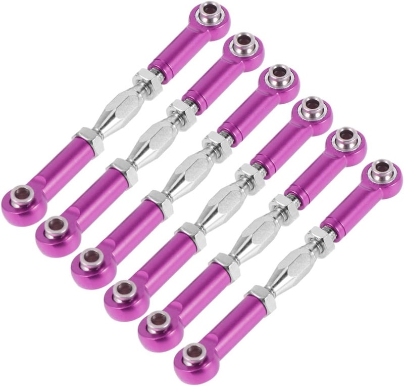 Purple Aluminum Turnbuckle Rod Linkages 6pcs For Rc Car Buggy Upgrade Metal Easy Install - Image 1
