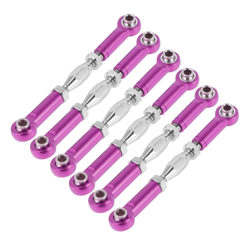 Purple Aluminum Turnbuckle Rod Linkages 6pcs For Rc Car Buggy Upgrade Metal Easy Install - Image 2
