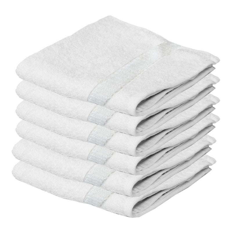 Kuber Industries Kuber Industries Cotton 400 GSM 6 Pieces Face Towel 14x21 Set White CTKTC8611  - Image 4