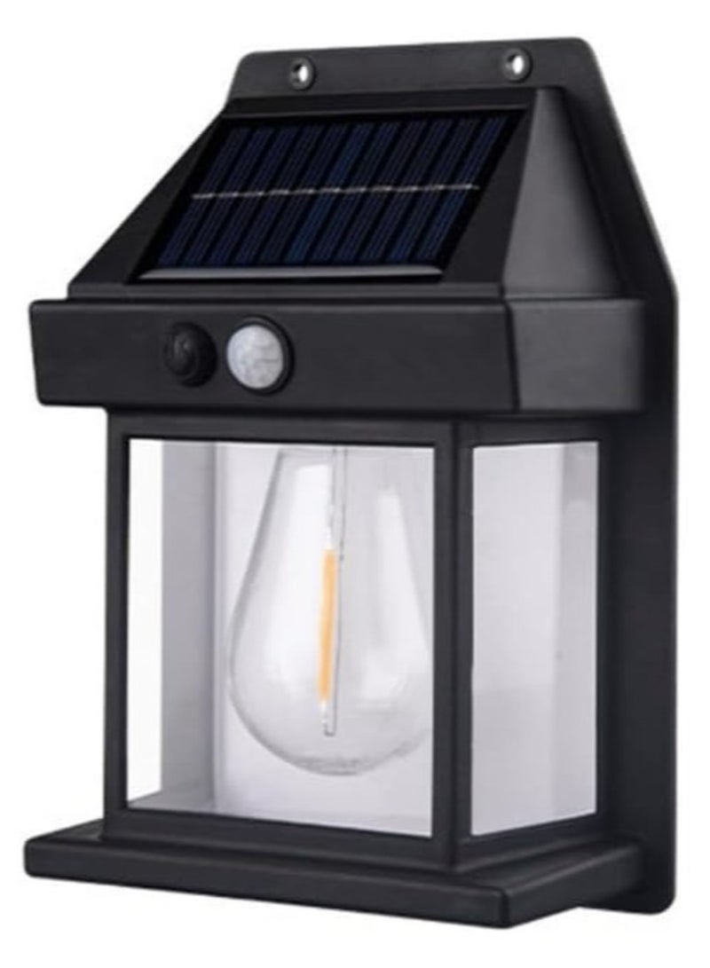 Generic Outdoor Solar Fence Wall LED Light Tungsten Filament Bulb Night Lamp For Courtyard Backyard Garden And Garage Decorative  - Image 1