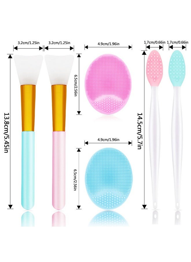 Namgznso 6 PCS Silicone Face Scrubber Brush Set, 2pcs Lip Scrub Brush, 2PCS Face Cleansing Brush Silicone Face Exfoliator Tool, 2pcs Facial Applicator Brush for Women Men  - Image 5