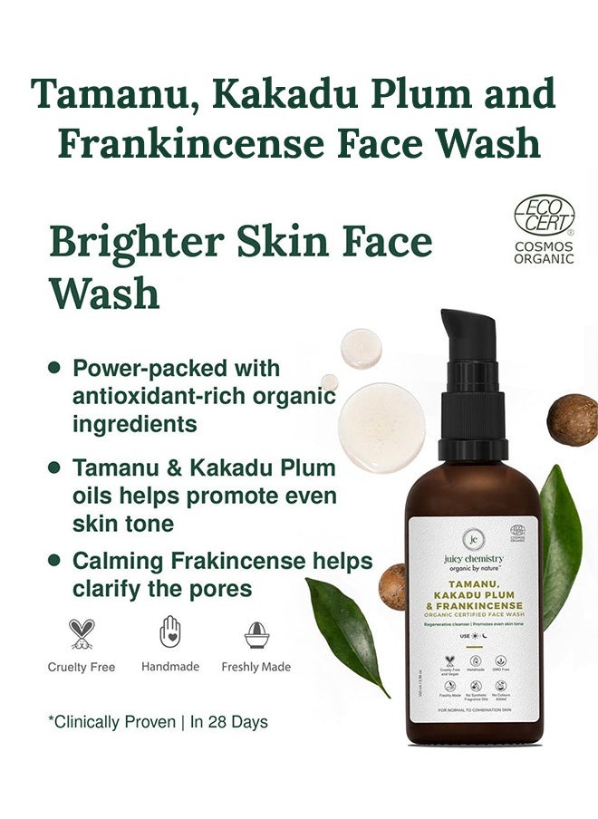Juicy Chemistry Juicy Chemistry Organic Face Wash - 100 ml, Kakadu Plum And Frankincense Anti Pigmentation Face Cleanser, Natural Face Wash For Acne Removal And Skin Tightening  - Image 4