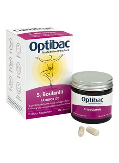 Optibac Probiotics مكمل بروبيوتيك هضمي نباتي مثبت علميًا من Saccharomyces Boulardii، 5 مليار وحدة تشكيل مستعمرة، 40 كبسولة  - Image 1
