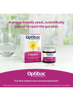 Optibac Probiotics مكمل بروبيوتيك هضمي نباتي مثبت علميًا من Saccharomyces Boulardii، 5 مليار وحدة تشكيل مستعمرة، 40 كبسولة  - Image 2