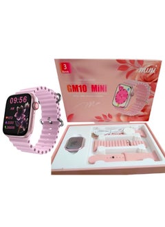 Mini GM10 Mini 36 mm HD Display Smart Watch with 3 Pair Strap Bracelet with Wireless Charger  - Image 2