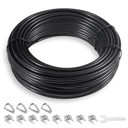 SERTT Replacement Cable for Pulley Cable Machine Pulley Cable for DIY Home Gym Wire Rope Length 328656984 Ft for Weight Lift Pulley System Gym Steel Cable Thick 5mm TPU Coated - Image 1