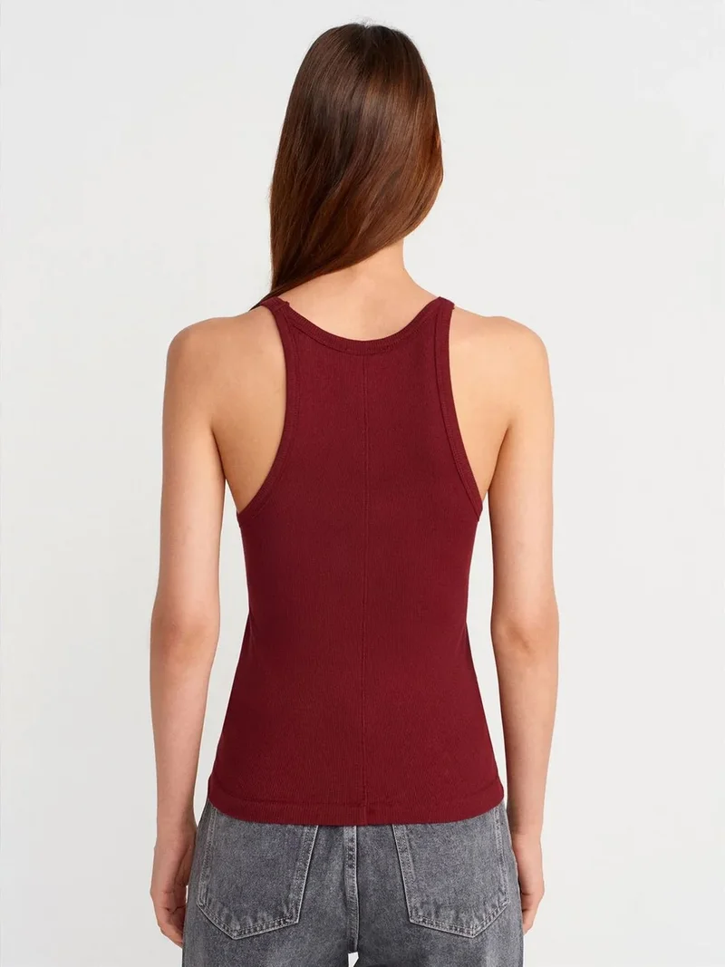 ديلفين DILVIN Ribbed Cotton Sleeveless Cami Blouse