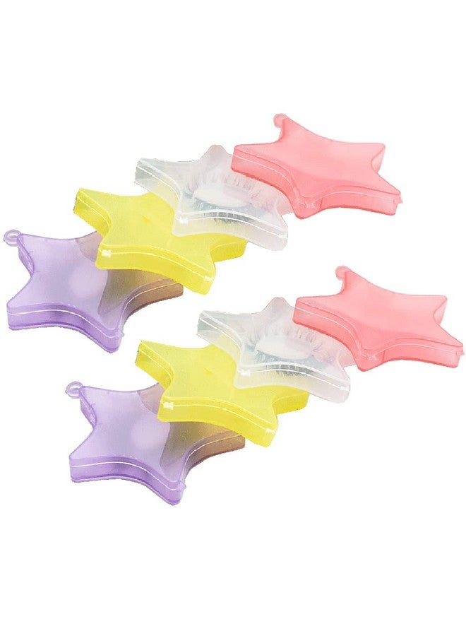 لوزين قطع من صناديق الرموش البلاستيكية الفارغة على شكل نجمة صندوق تخزين الرموش حقيبة سفر ثلاثية الأبعاد لتغليف الرموش الصناعية وصناديق الهدايا منظم للنساء والبنات لتخزين وتغليف الرموش 4 ألوان - Image 1