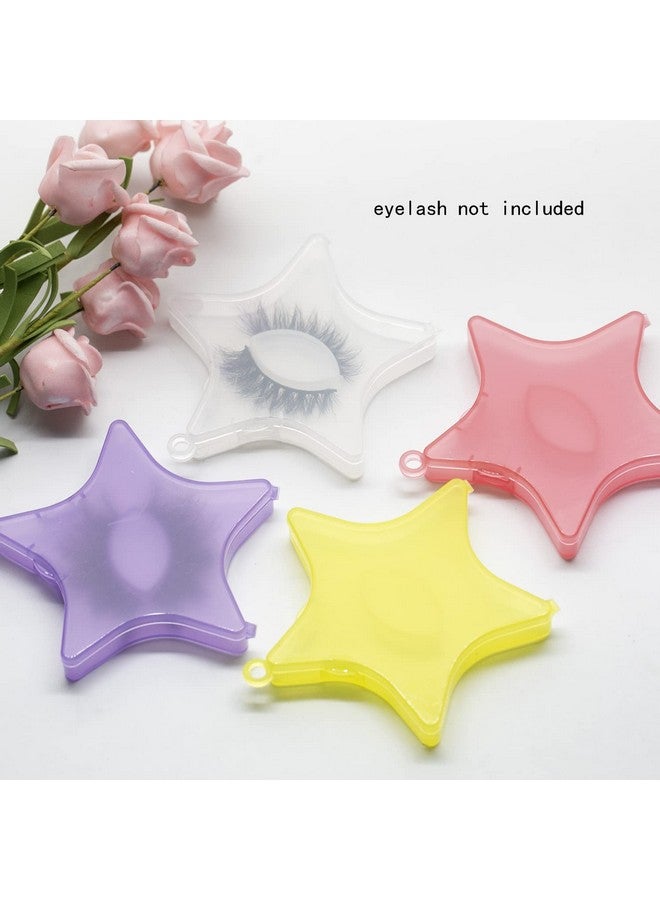 لوزين قطع من صناديق الرموش البلاستيكية الفارغة على شكل نجمة صندوق تخزين الرموش حقيبة سفر ثلاثية الأبعاد لتغليف الرموش الصناعية وصناديق الهدايا منظم للنساء والبنات لتخزين وتغليف الرموش 4 ألوان - Image 5