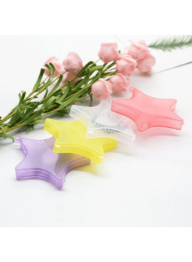 لوزين قطع من صناديق الرموش البلاستيكية الفارغة على شكل نجمة صندوق تخزين الرموش حقيبة سفر ثلاثية الأبعاد لتغليف الرموش الصناعية وصناديق الهدايا منظم للنساء والبنات لتخزين وتغليف الرموش 4 ألوان - Image 4