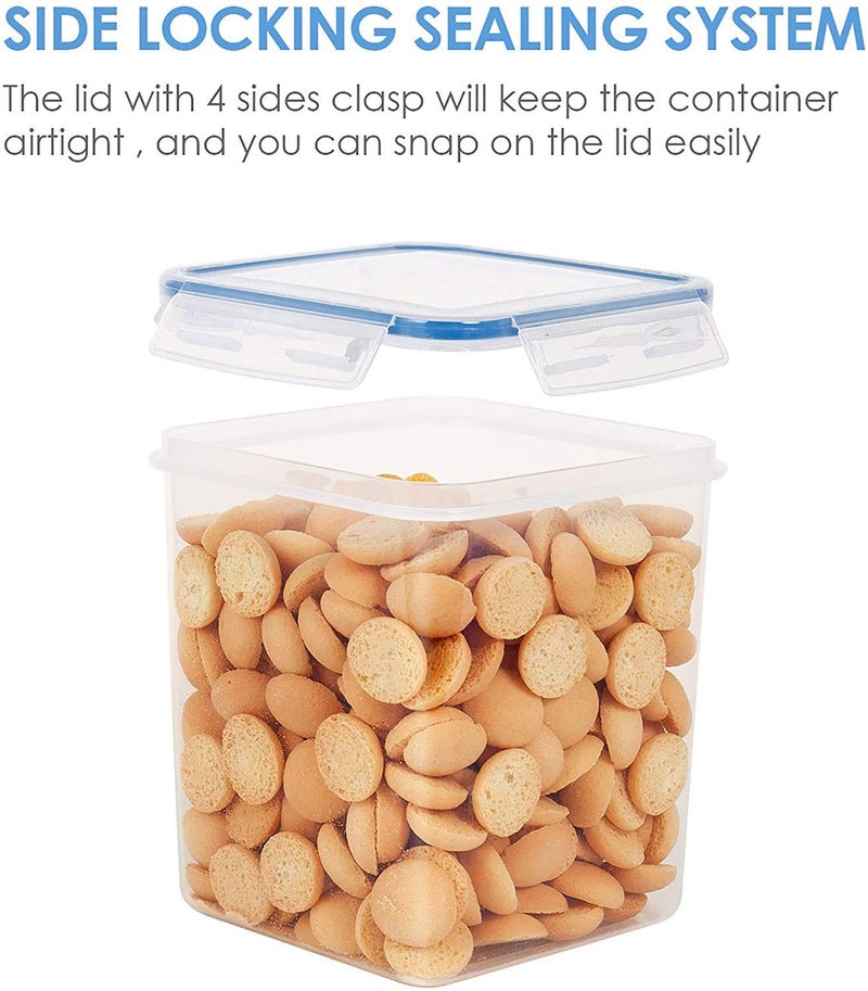ENTITY BPA-Free, Plastic Airtight Containers Storage for Fridge Kitchen Canister Jars and Containers, Boxes for Storage Containers - 750ml (Set of 6pcs, Transparent) - Image 3