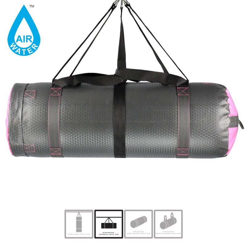 MaxxMMA 3 ft 4-in-1 Water/Air Heavy Bag | Training & Fitness, Uppercut Workout, MMA Grappling, Punching Bag (Grey/Pink) - Image 3