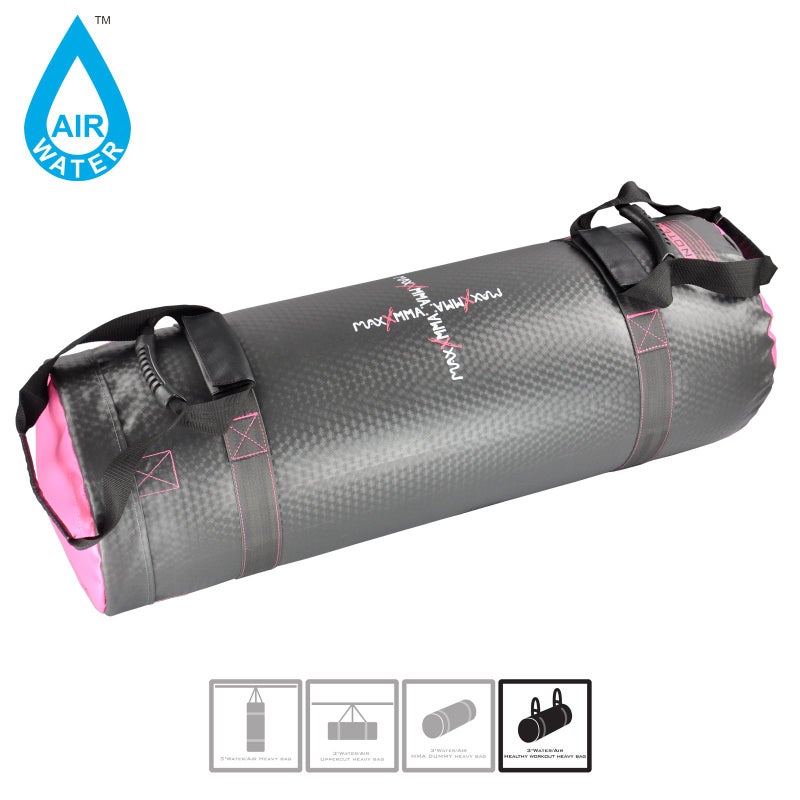 MaxxMMA 3 ft 4-in-1 Water/Air Heavy Bag | Training & Fitness, Uppercut Workout, MMA Grappling, Punching Bag (Grey/Pink) - Image 5