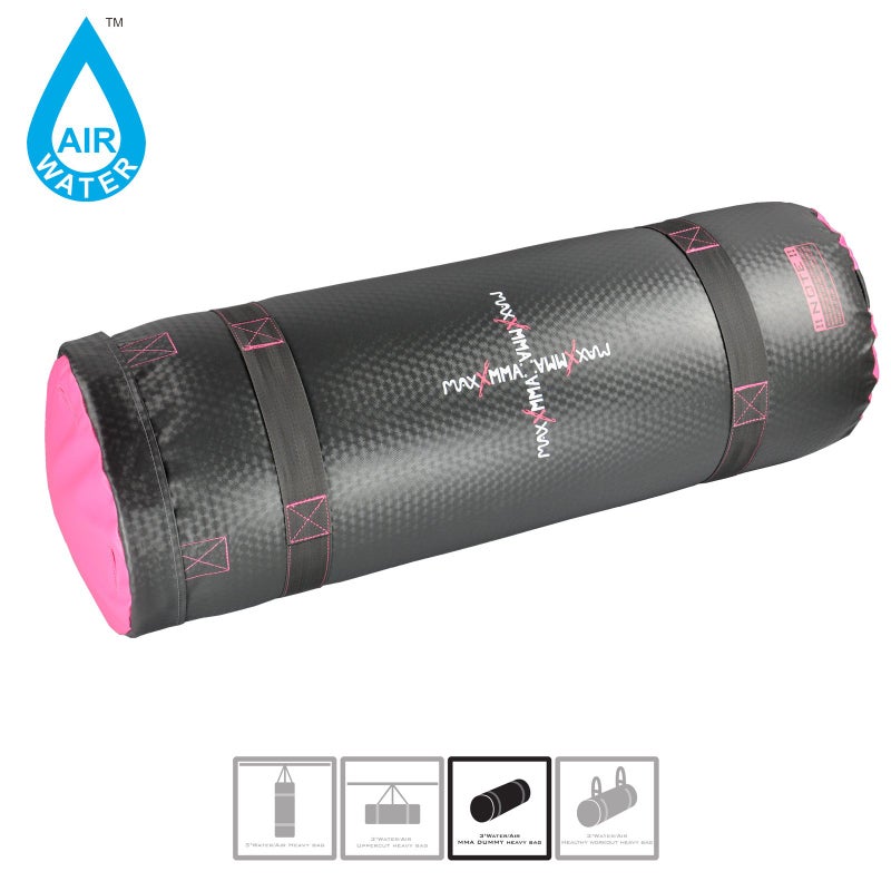 MaxxMMA 3 ft 4-in-1 Water/Air Heavy Bag | Training & Fitness, Uppercut Workout, MMA Grappling, Punching Bag (Grey/Pink) - Image 4