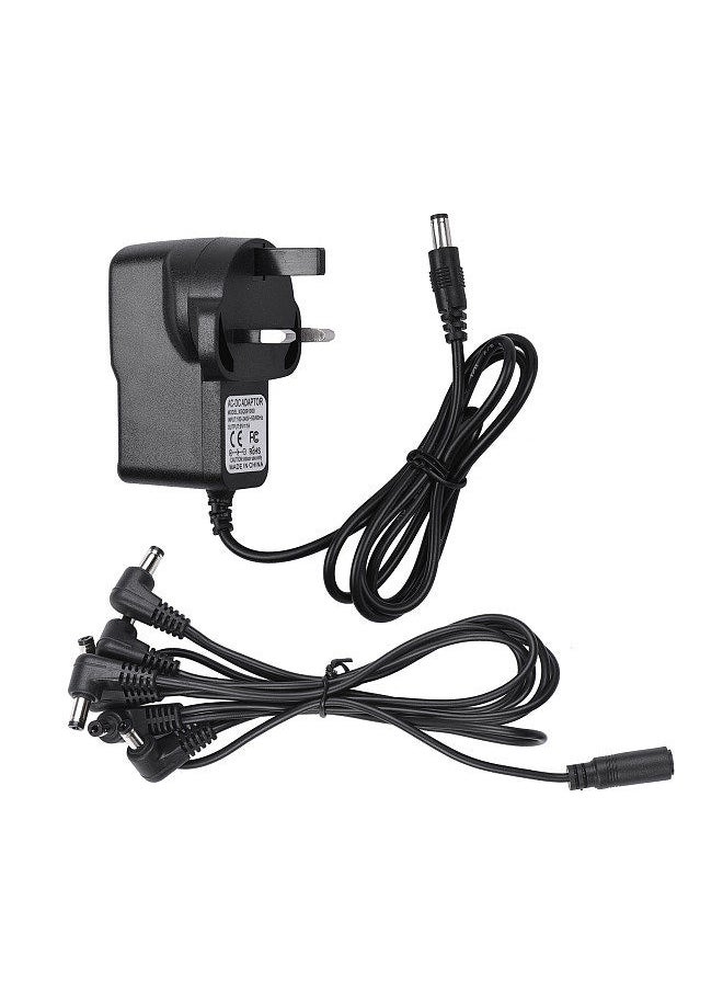 Generic - guitar effect pedal power supply adapter with 6 ways daisy chain cable power line right angle - Image 1