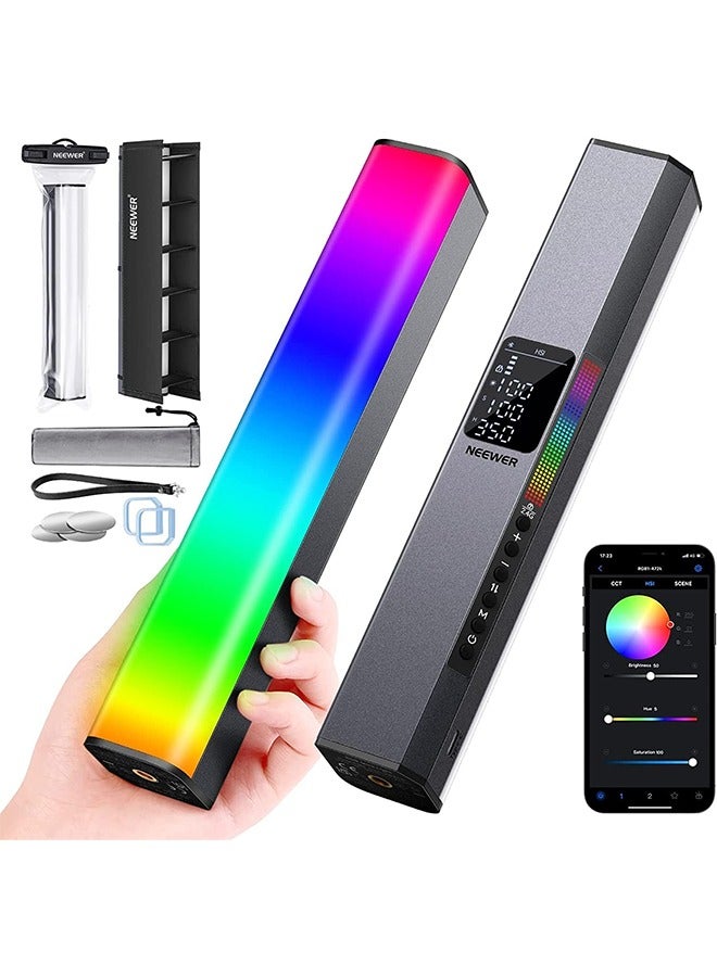 NEEWER RGB LED Video Light Stick, Touch Bar  APP Control, Magnetic Handheld Photography Light, Dimmable 3200K~5600K CRI98+ Full-Color LED Light with 6400mAh Built-in Battery, 17 Light Scenes - RGB1 - Image 1