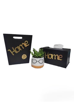 Generic 2 pieces of tissue paper holder box - organizer and trash can  - Image 1