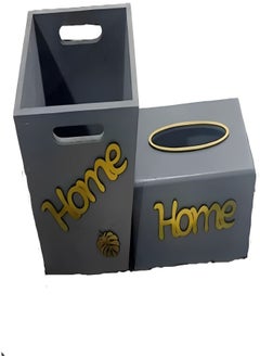 Generic 2 pieces of tissue paper holder box - organizer and trash can  - Image 2