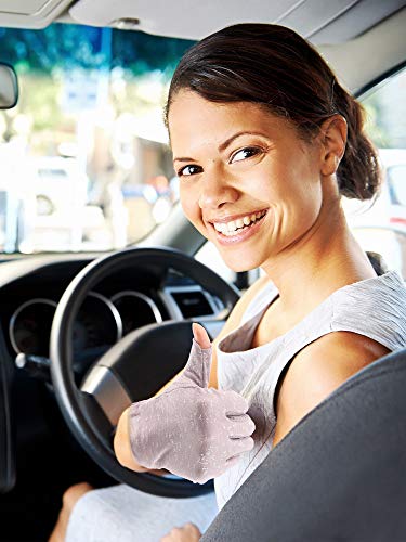 Maxdot 1 Pair Women Sunblock Fingerless Gloves UV Protection Driving Gloves Summer Mitten Non Slip for Outdoor Cycling Manicures (Dark Purple) - Image 5
