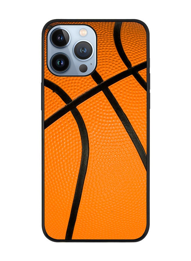 Stylizedd Rugged Black edge case for Apple iPhone 13 Pro Max Slim fit Soft Case Flexible Rubber Edges Anti Drop TPU Gel Thin Cover - Basketball - Image 1