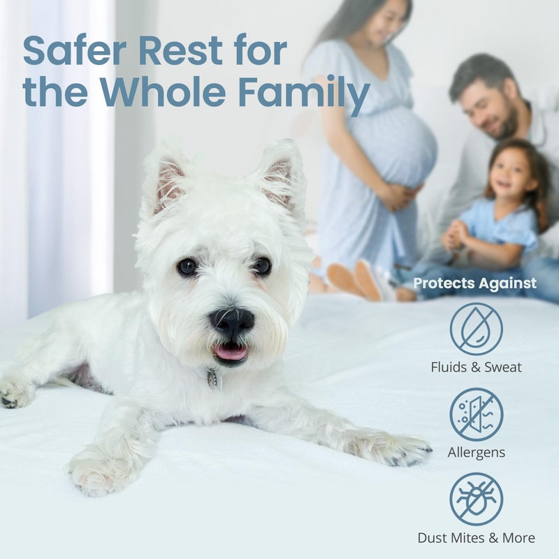 SafeRest Zippered Mattress Protector - Premium 9-12 Inch Waterproof Mattress Cover for Bed - Breathable, Noiseless Washable Mattress Encasement - Queen - Image 5