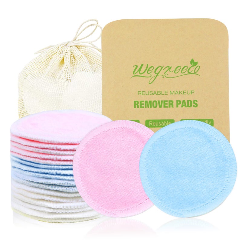 Wegreeco Reusable Cotton Rounds - Makeup Remover Pads for All Skin Types - Cotton Cloth for Removing Makeup - Dog Eye Wipes Tear Stain Remover (Velour, 3 Color) - Image 1
