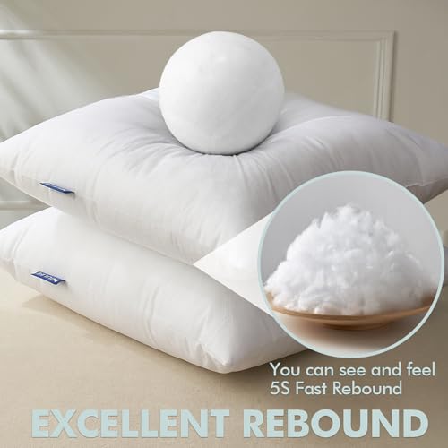 MIULEE Set of 2 Throw Pillow Inserts 18x18 Inches, Nowoven Decorative Pillow Inserts for Living Room - Image 3