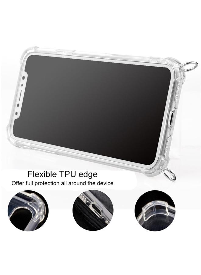 S-TOP Case For iPhone XR Four-Corner Anti-Fall Transparent TPU Mobile Phone Case With Lanyard - Image 3