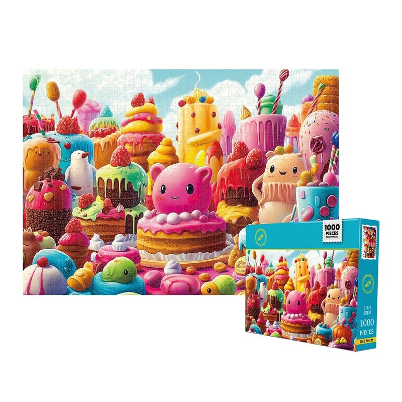 Bluejw Free izable 1000-Piece Gray Card Paper Jigsaw Puzzle Educational Toy for Kids 700x500 Puzzle Logo Print Educative - Image 2