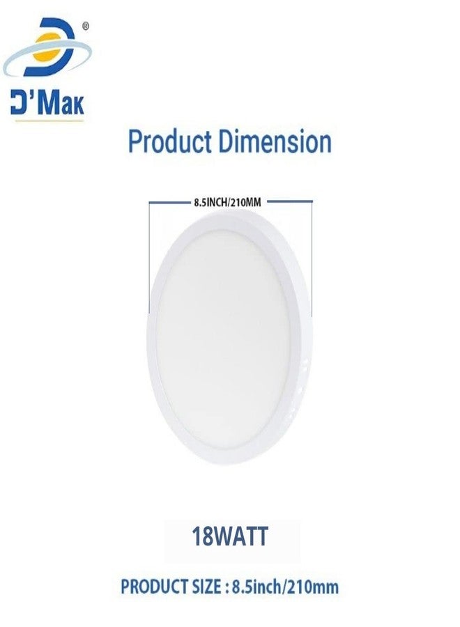 DMT 18Watts LED Round Panel Light (Warm White,Metal) - Image 5