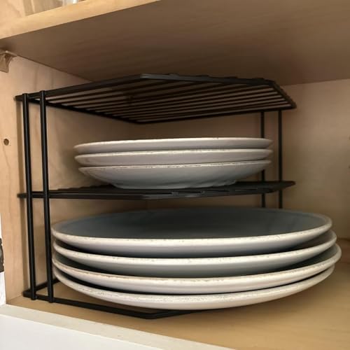 Frcctre 3-Tier Kitchen Corner Shelf Rack Counter and Cabinet Organizer, 9x9x7.5 Inch Metal Wire Kitchen Counter Pantry Cabinet Organizer and Storage Shelf for Plates, Cups, Dishes - Image 5