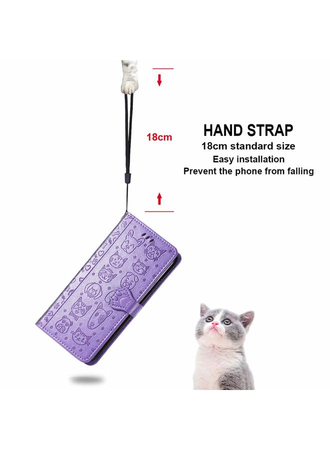 S-TOP Case For Motorola Moto Edge 20 Lite Lovely Cat and Dog Embossing Pattern Horizontal Flip Leather Case , with Holder & Card Slots & Wallet & Cartoon Clasp & Lanyard - Image 5