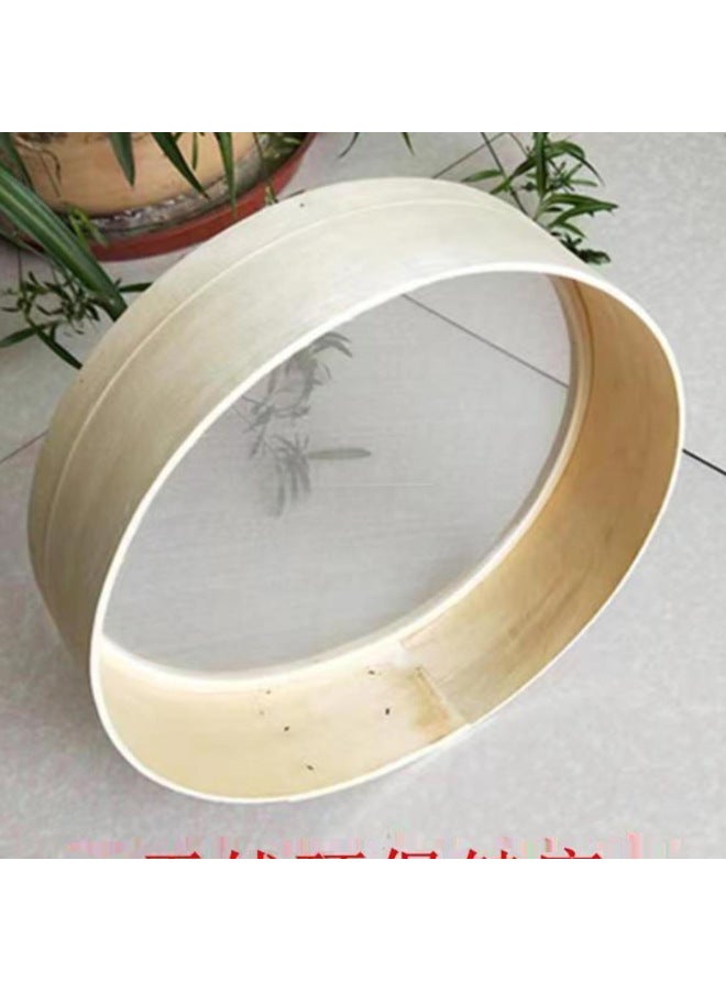 Maureen Sieve Flour Sieve Filter Mesh Round Powder Hand-held Ultra-fine Surface Basket Kitchen Handmade Household Sieve Sieve-Specifications:30 Cm Diameter 30 Mesh Millet Sieve White☆☆ - Image 3