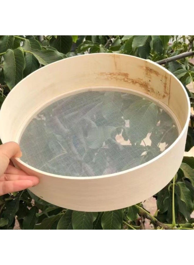 Maureen Sieve Flour Sieve Filter Mesh Round Powder Hand-held Ultra-fine Surface Basket Kitchen Handmade Household Sieve Sieve-Specifications:30 Cm Diameter 30 Mesh Millet Sieve White☆☆ - Image 2