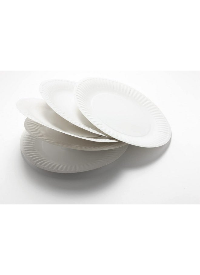 Spa Stix Spa Stix 6" Disposable Paper Plate - Pack of 100ct (SS-Paper Plate 6-100),White  - Image 4