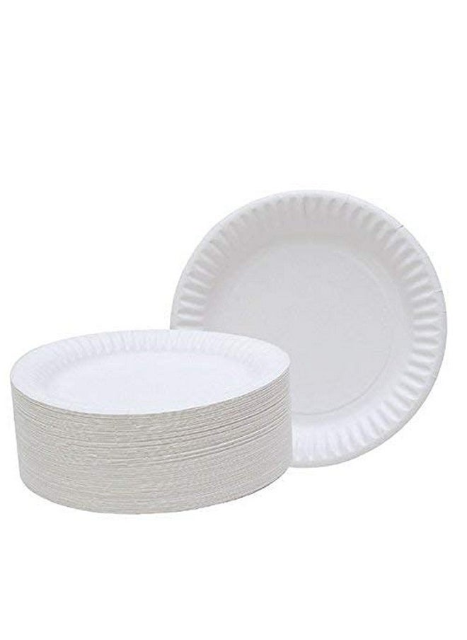 Spa Stix Spa Stix 6" Disposable Paper Plate - Pack of 100ct (SS-Paper Plate 6-100),White  - Image 2