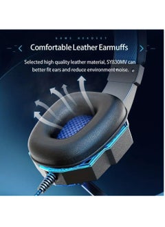 Necomi Gaming Headset With Led Backlight, Active Noise Cancellation, Capacitive Microphone, Volume Control Compatible With Ps5, Ps4, Pc  - Image 2