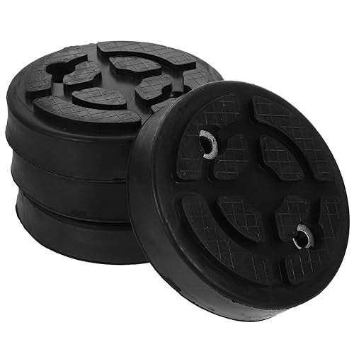 VOSAREA 4pcs Car Lifting Pads Auto Jacking Lift Pads Two- Post Round Heavy Duty Jack Rubber Mats Useful Lifting Support (Block) Car Accessories for Auto Lift Truck Hoist - Image 1