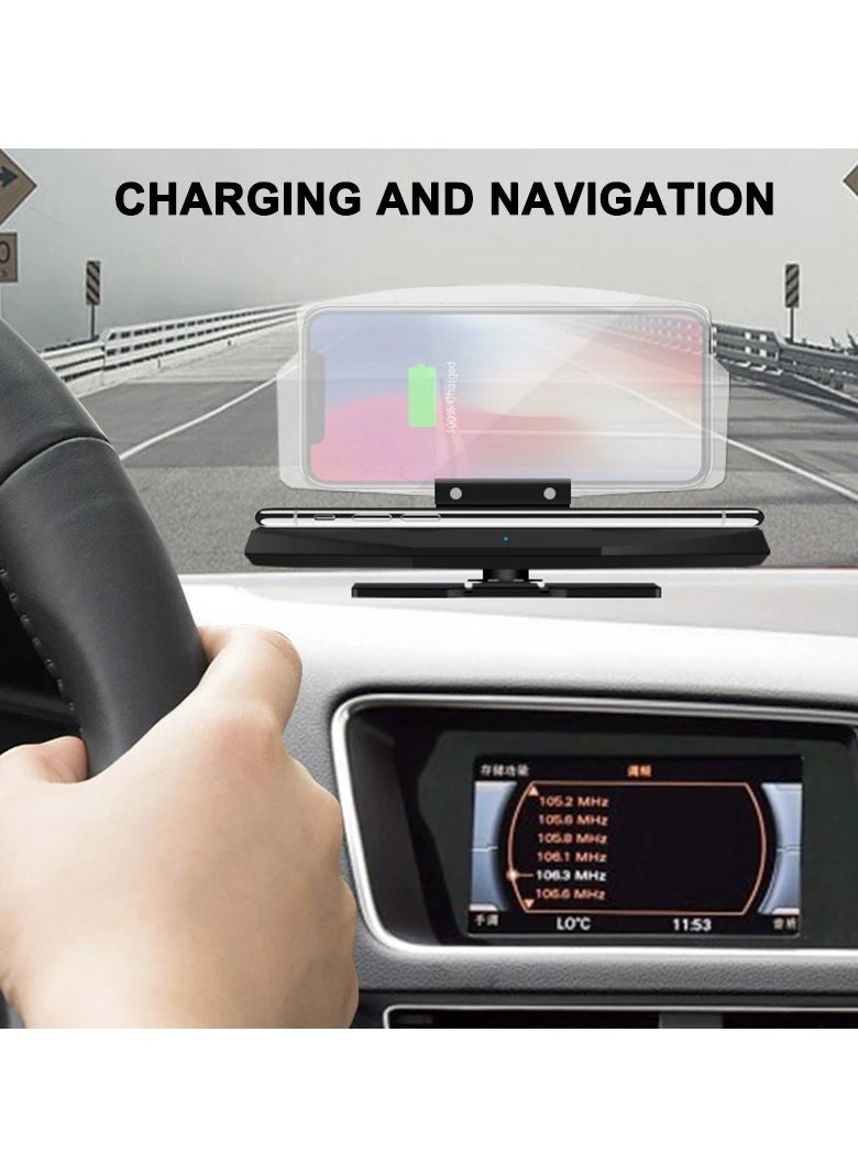 AROAQ 2 in 1 Universal Car Speed ​​Projector Phone Navigation Image Reflector with Wireless Charging Function  - Image 2