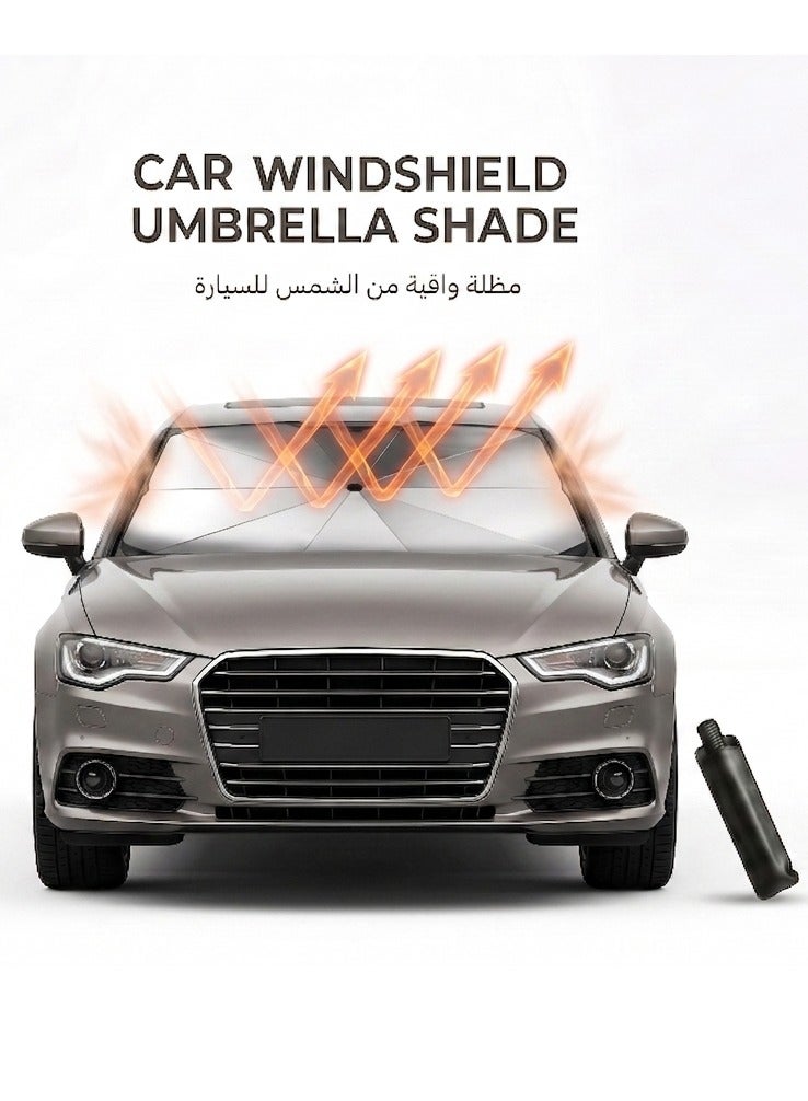 3Q The smart, portable car sunshade features three thick, heat-insulating, sun-reflective layers with a heavy-duty stainless steel frame for superior, long-lasting protection for your vehicle. Bundle ( 3pcs ) - Image 2