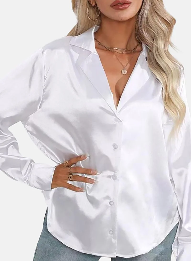 YUNIQEE White Solid Slim Fit Shirt