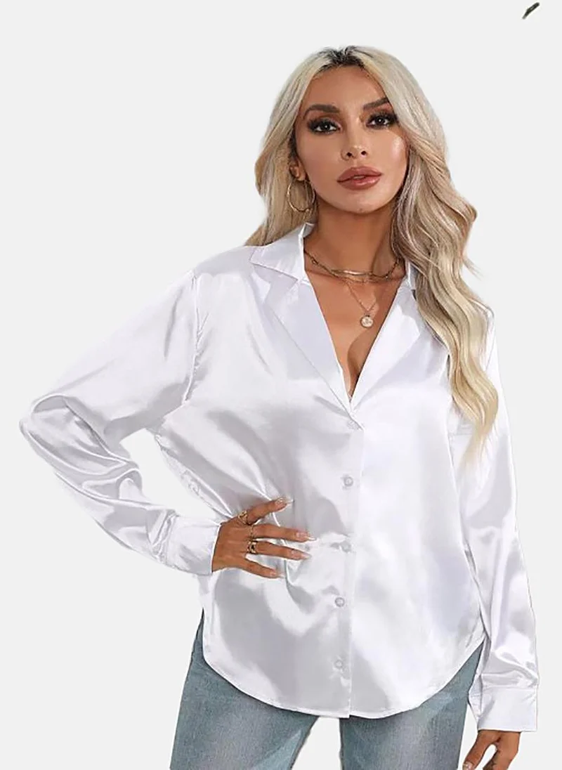 YUNIQEE White Solid Slim Fit Shirt