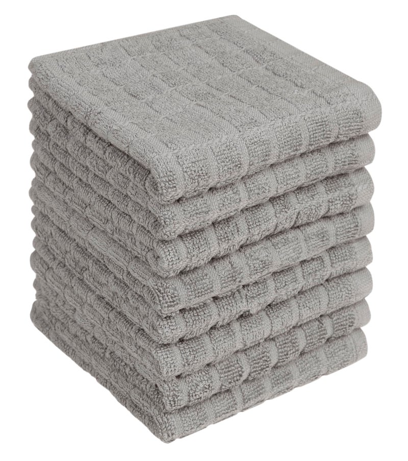 Bumble Towels Bumble Dish Cloths 8 Pack 12 x 12 100 Cotton Kitchen Towels 406 GSM Soft Highly Absorbent Durable Dish Towels for Kitchen Gray - Image 2