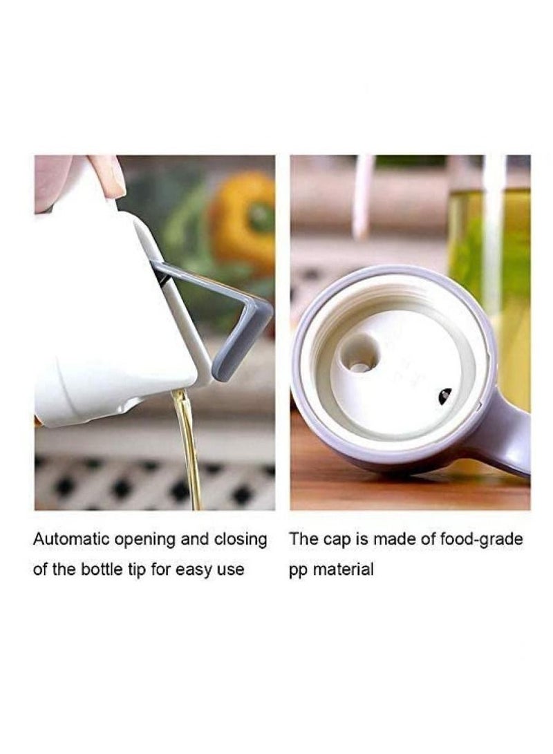 Alissa Glass Leak proof Oil Dispenser Bottle with Automatic Cap and Stopper, 600ml - Image 3
