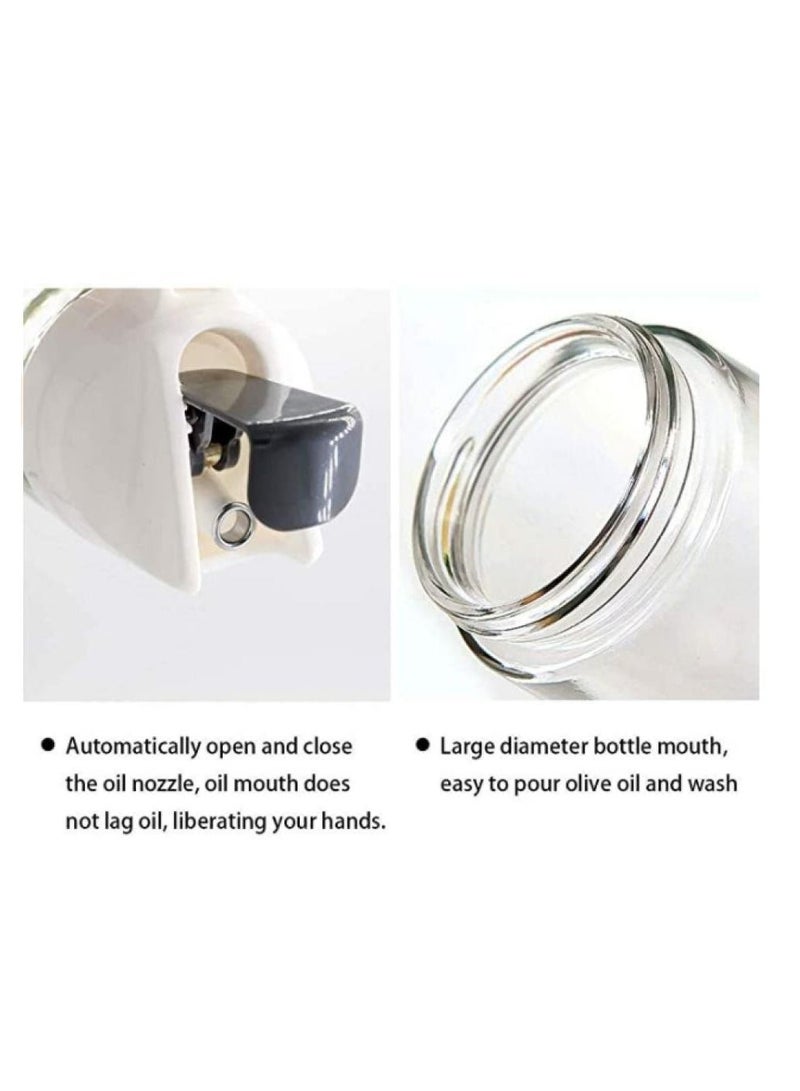 Alissa Glass Leak proof Oil Dispenser Bottle with Automatic Cap and Stopper, 600ml - Image 4