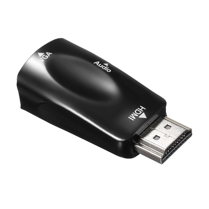HD Male to VGA Female Adapter with 3.5mm Audio Port Support 1920*1080 Resolution Independent Audio Output Small Size Black - Image 2