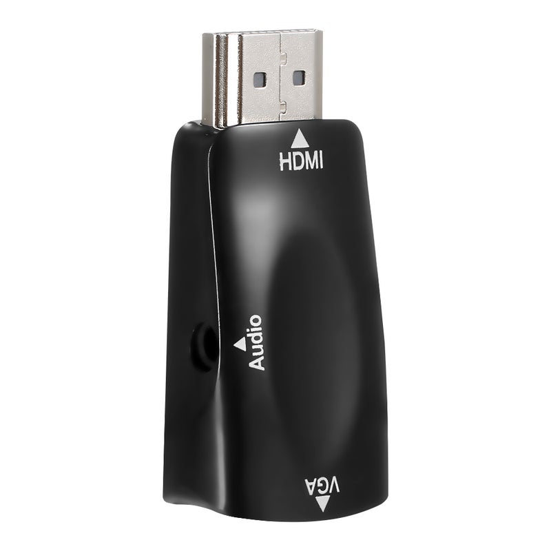 HD Male to VGA Female Adapter with 3.5mm Audio Port Support 1920*1080 Resolution Independent Audio Output Small Size Black - Image 4